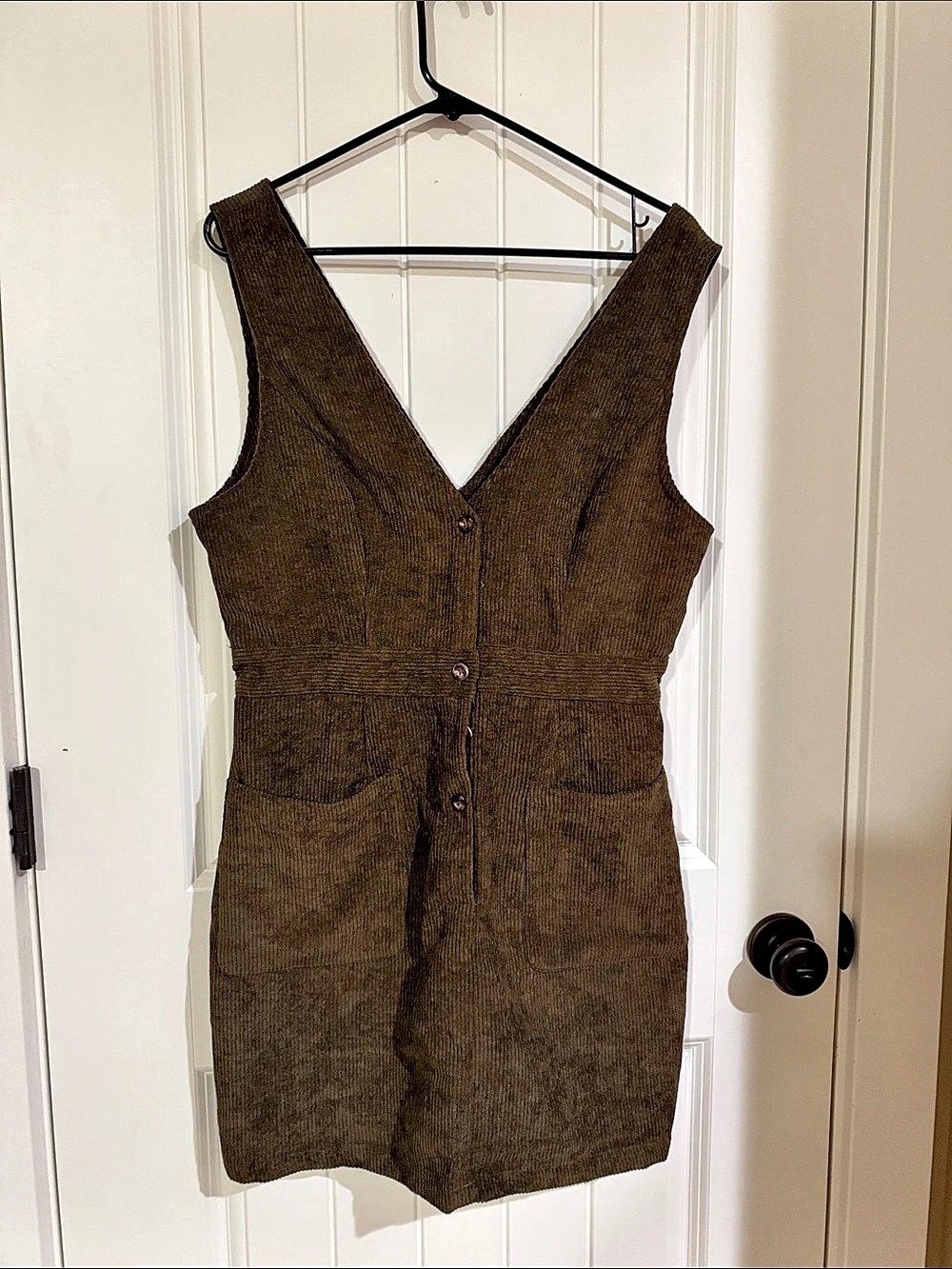 Brown/olive Ribbed/corduroy Dress